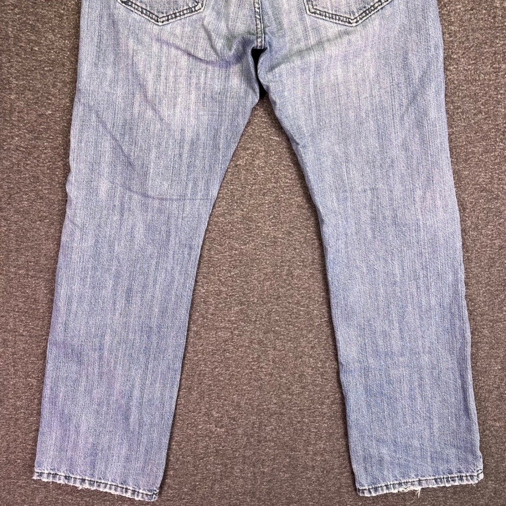 Levis 514 Jeans Mens 36x32 Light Wash Slim Straight Classic Casual Denim Retro - Picture 13 of 16